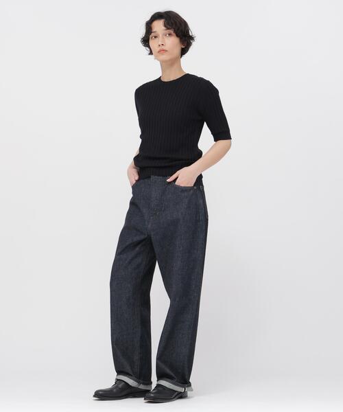 MARGARET HOWELL（マーガレットハウエル）の「FINE WOOL COTTON KNITWEAR（ニット/セーター・レディース・ブラック・2）」の2枚目の写真