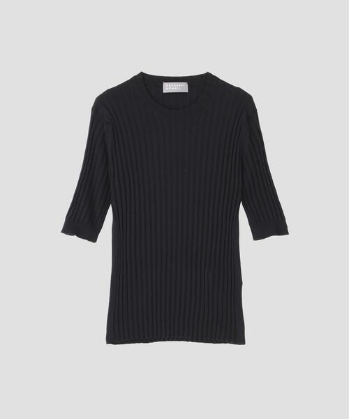 MARGARET HOWELL（マーガレットハウエル）の「FINE WOOL COTTON KNITWEAR（ニット/セーター・レディース・ブラック・2）」の4枚目の写真