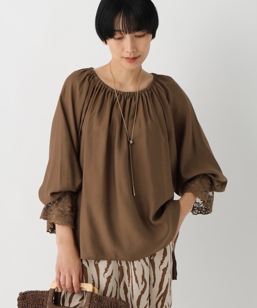 Elura(エルーラ)の「袖レースコンビブラウス/659740(シャツ/ブラウス・レディース・ブラック/ホワイト/ブラウン・FREE)」の3枚目の写真