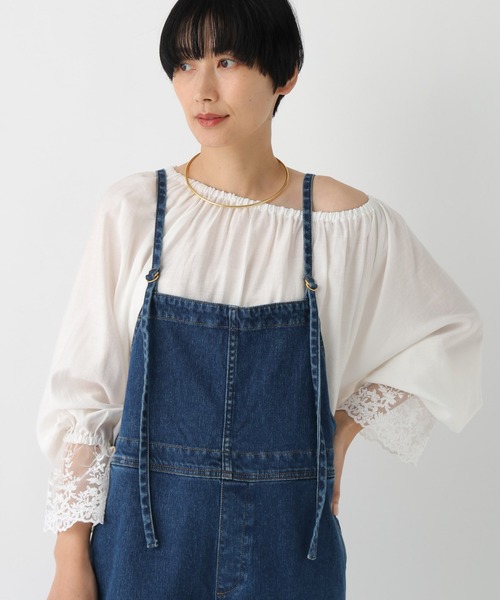 Elura(エルーラ)の「袖レースコンビブラウス/659740(シャツ/ブラウス・レディース・ブラック/ホワイト/ブラウン・FREE)」の1枚目の写真