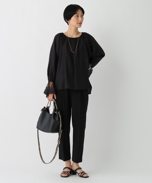 Elura(エルーラ)の「袖レースコンビブラウス/659740(シャツ/ブラウス・レディース・ブラック/ホワイト/ブラウン・FREE)」の12枚目の写真