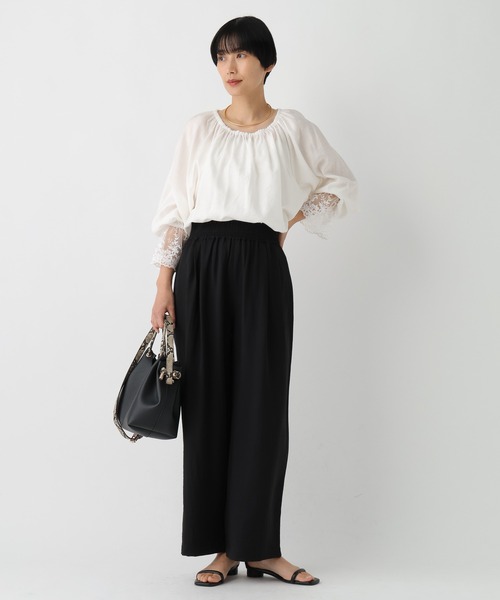 Elura(エルーラ)の「袖レースコンビブラウス/659740(シャツ/ブラウス・レディース・ブラック/ホワイト/ブラウン・FREE)」の9枚目の写真