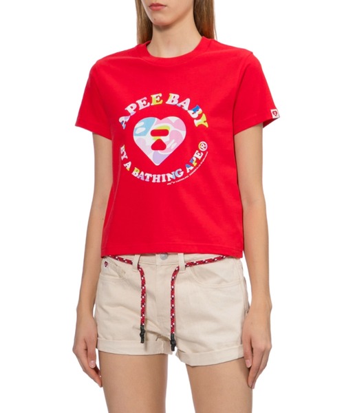 APEE BY A BATHING APE(エイピーバイアベイシングエイプ)の「CAMO APEE BABY PRINTED TEE #2(Tシャツ/カットソー・レディース・グレー/レッド/ホワイト・SMALL/X-SMALL)」の9枚目の写真