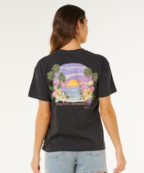 rip curl(リップカール)の「RIP CURL/リップカール 半袖 Tシャツ レディース POOLSIDE RELAXED TEE 0M3WTE(Tシャツ/カットソー・レディース・スミクロ/ホワイト・S/XS)」の2枚目の写真