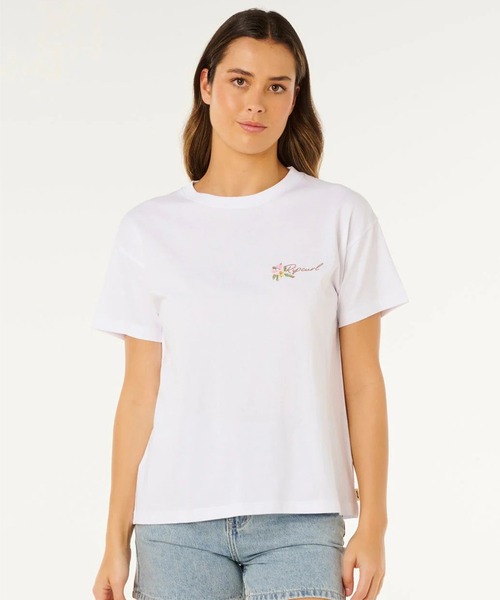 rip curl(リップカール)の「RIP CURL/リップカール 半袖 Tシャツ レディース POOLSIDE RELAXED TEE 0M3WTE(Tシャツ/カットソー・レディース・スミクロ/ホワイト・S/XS)」の4枚目の写真
