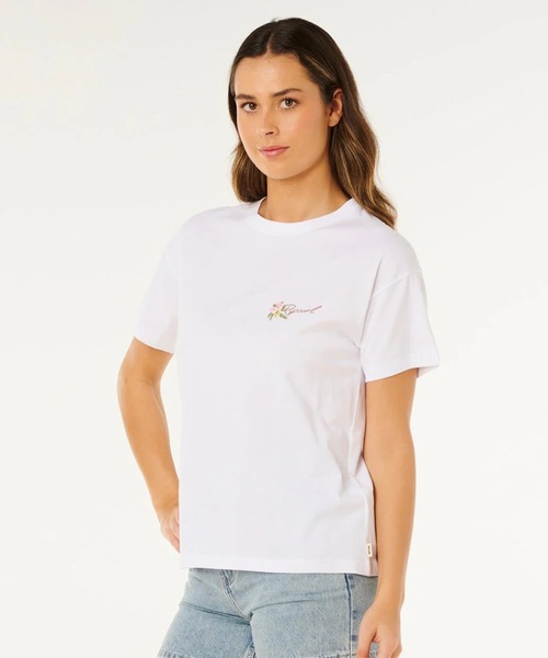 rip curl(リップカール)の「RIP CURL/リップカール 半袖 Tシャツ レディース POOLSIDE RELAXED TEE 0M3WTE(Tシャツ/カットソー・レディース・スミクロ/ホワイト・S/XS)」の6枚目の写真