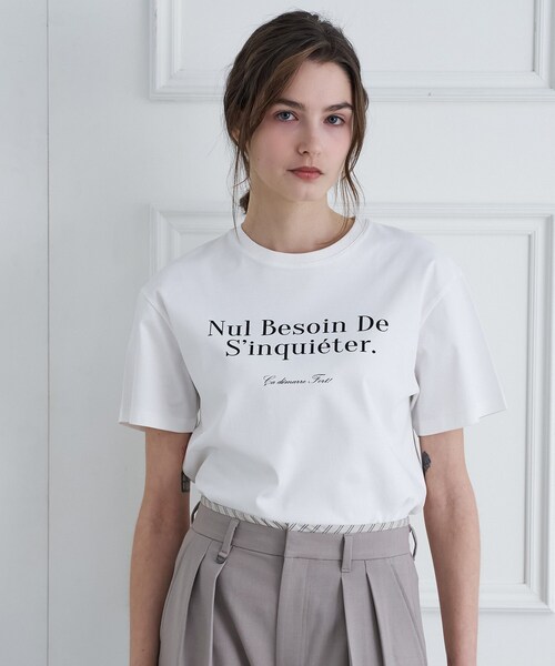 DRESSTERIOR(ドレステリア)の「【接触冷感/抗菌防臭/消臭】アイスクリアコットンフレンチロゴT(Tシャツ/カットソー・レディース・ホワイト/ブラウン系その他/サックスブルー・38/36/34)」の21枚目の写真