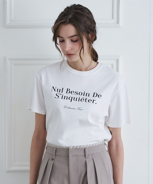 DRESSTERIOR(ドレステリア)の「【接触冷感/抗菌防臭/消臭】アイスクリアコットンフレンチロゴT(Tシャツ/カットソー・レディース・ホワイト/ブラウン系その他/サックスブルー・38/36/34)」の20枚目の写真