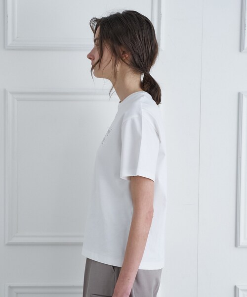 DRESSTERIOR(ドレステリア)の「【接触冷感/抗菌防臭/消臭】アイスクリアコットンフレンチロゴT(Tシャツ/カットソー・レディース・ホワイト/ブラウン系その他/サックスブルー・38/36/34)」の19枚目の写真