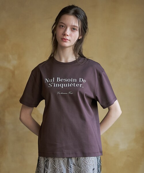 DRESSTERIOR(ドレステリア)の「【接触冷感/抗菌防臭/消臭】アイスクリアコットンフレンチロゴT(Tシャツ/カットソー・レディース・ホワイト/ブラウン系その他/サックスブルー・38/36/34)」の17枚目の写真