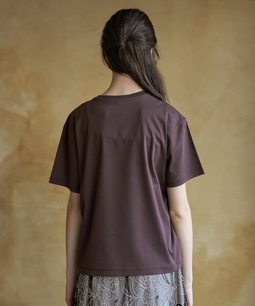 DRESSTERIOR(ドレステリア)の「【接触冷感/抗菌防臭/消臭】アイスクリアコットンフレンチロゴT(Tシャツ/カットソー・レディース・ホワイト/ブラウン系その他/サックスブルー・38/36/34)」の15枚目の写真