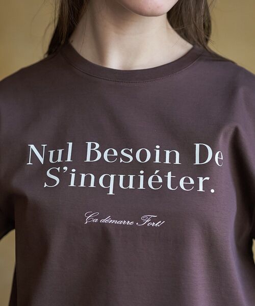 DRESSTERIOR(ドレステリア)の「【接触冷感/抗菌防臭/消臭】アイスクリアコットンフレンチロゴT(Tシャツ/カットソー・レディース・ホワイト/ブラウン系その他/サックスブルー・38/36/34)」の8枚目の写真