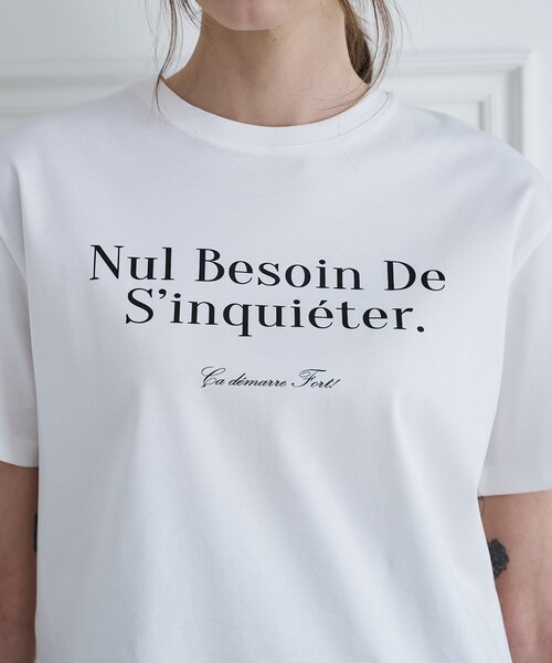 DRESSTERIOR(ドレステリア)の「【接触冷感/抗菌防臭/消臭】アイスクリアコットンフレンチロゴT(Tシャツ/カットソー・レディース・ホワイト/ブラウン系その他/サックスブルー・38/36/34)」の7枚目の写真
