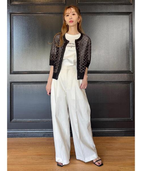 DRESSTERIOR(ドレステリア)の「【接触冷感/抗菌防臭/消臭】アイスクリアコットンフレンチロゴT(Tシャツ/カットソー・レディース・ホワイト/ブラウン系その他/サックスブルー・38/36/34)」の5枚目の写真