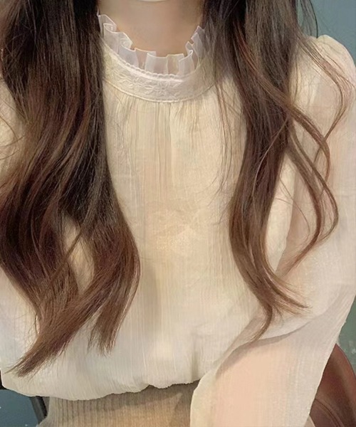 SallyLunn(サリーラン)の「シースルーフリルブラウス(シャツ/ブラウス・レディース・ホワイト・LARGE/MEDIUM/SMALL)」の4枚目の写真