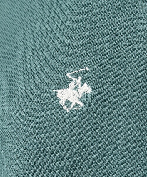 BEVERLY HILLS POLO CLUB（ビバリーヒルズポロクラブ）の「【BEVERLY HILLS POLO CLUB/ビバリーヒルズポロクラブ】ブランドロゴ/ ワンポイント刺繍 /リブライン鹿の子ポロシャツ（ポロシャツ・メンズ・サックスブルー/ブラック/カーキ/ネイビー/グリーン/オフホワイト・L/M）」の15枚目の写真