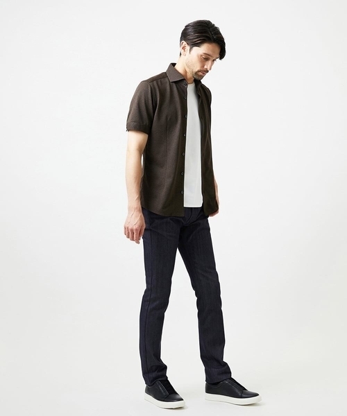 MICHEL KLEIN HOMME   （ミッシェルクランオム）の「【撥水】プレビアシャンブレー5ポケットパンツ（その他パンツ・メンズ・ネイビー/ブラウン・MEDIUM/LARGE/X-LARGE）」の10枚目の写真