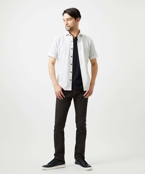 MICHEL KLEIN HOMME   （ミッシェルクランオム）の「【撥水】プレビアシャンブレー5ポケットパンツ（その他パンツ・メンズ・ネイビー/ブラウン・MEDIUM/LARGE/X-LARGE）」の8枚目の写真