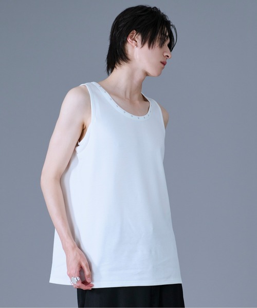 Ellno Loset(エルノロゼット)の「【機能性付き】スタッズタンクトップ(タンクトップ・メンズ・オフホワイト/ブラック/ブルー・SMALL/MEDIUM/LARGE)」の16枚目の写真