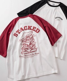 【84】ヴィンテージライク バックプリント クールタッチ 接触冷感 ラグランTシャツ/ユニセックス/レディース/メンズ