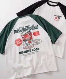 【84】ヴィンテージライク バックプリント クールタッチ 接触冷感 ラグランTシャツ/ユニセックス/レディース/メンズ