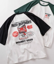 【84】ヴィンテージライク バックプリント クールタッチ 接触冷感 ラグランTシャツ/ユニセックス/レディース/メンズ
