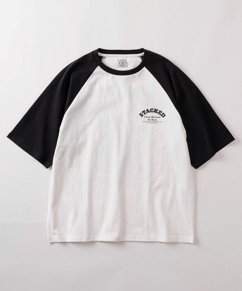 make a ray!(メイク ア レイ!)の「【84】ヴィンテージライク バックプリント クールタッチ 接触冷感 ラグランTシャツ/ユニセックス/レディース/メンズ(Tシャツ/カットソー・メンズ・レッド/グリーン/ブラック系その他/ブラック・L/M)」の5枚目の写真