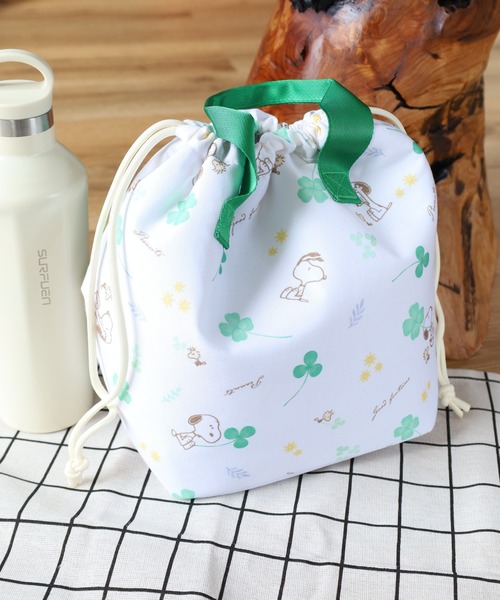 SNOOPY(スヌーピー)の「SNOOPY スヌーピー 巾着トートバッグ 保冷バッグ(トートバッグ・レディース・ホワイト系2/ホワイト系1・FREE)」の1枚目の写真