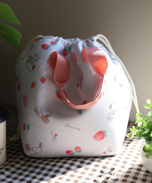 SNOOPY(スヌーピー)の「SNOOPY スヌーピー 巾着トートバッグ 保冷バッグ(トートバッグ・レディース・ホワイト系2/ホワイト系1・FREE)」の7枚目の写真