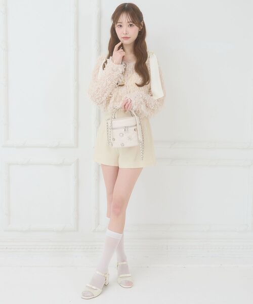 MAJESTIC LEGON(マジェスティックレゴン)の「チュールリボンカーディガン(カーディガン/ボレロ・レディース・ブラック/ピンクベージュ/アイボリー・MEDIUM)」の10枚目の写真