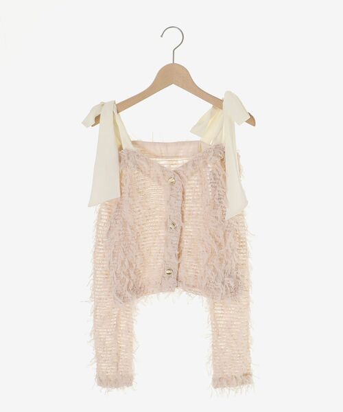 MAJESTIC LEGON(マジェスティックレゴン)の「チュールリボンカーディガン(カーディガン/ボレロ・レディース・ブラック/ピンクベージュ/アイボリー・MEDIUM)」の21枚目の写真