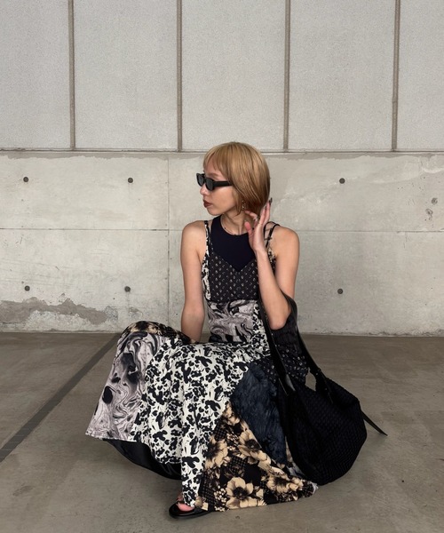Ameri(アメリ)の「MEDI VARIOUS PATTERN CAMI DRESS(ドレス・レディース・アイボリー/ブラック・X-SMALL/SMALL/MEDIUM)」の12枚目の写真