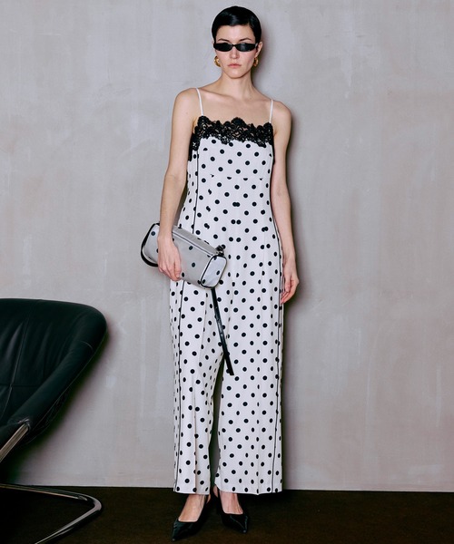 MAISON SPECIAL(メゾンスペシャル)の「【2026SUMMER PRE-ORDER】Lace Dot Jumpsuit/レースドッドジャンプスーツ(つなぎ/オールインワン・レディース・ホワイト/ブラック・36/38)」の8枚目の写真