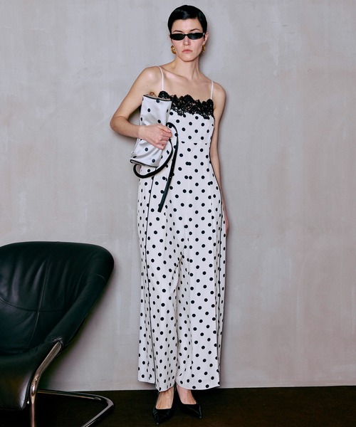 MAISON SPECIAL(メゾンスペシャル)の「【2026SUMMER PRE-ORDER】Lace Dot Jumpsuit/レースドッドジャンプスーツ(つなぎ/オールインワン・レディース・ホワイト/ブラック・36/38)」の13枚目の写真