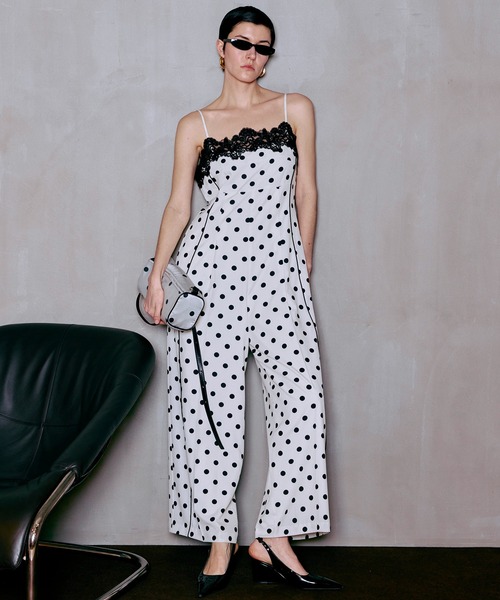 MAISON SPECIAL(メゾンスペシャル)の「【2026SUMMER PRE-ORDER】Lace Dot Jumpsuit/レースドッドジャンプスーツ(つなぎ/オールインワン・レディース・ホワイト/ブラック・36/38)」の14枚目の写真