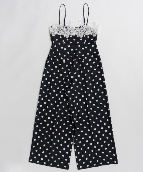 MAISON SPECLAL ジャンプスーツ Black サイズ1 Lace Dot Jumpsuit/レースドッドジャンプスーツ（つなぎ