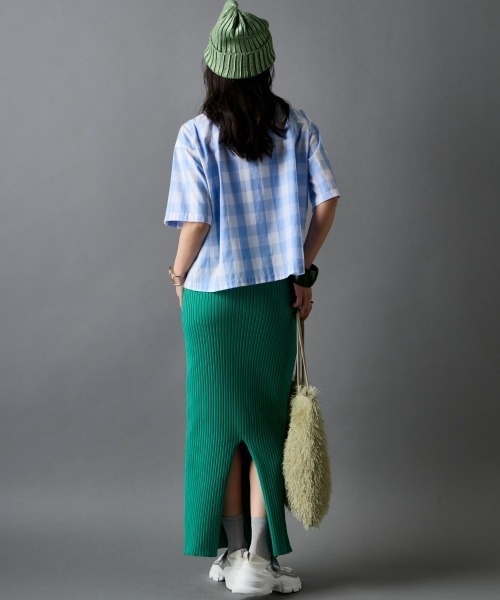 GEVS.(ジェイヴィス)の「綿100%ビッグカラーギンガムチェックシャツ<大きいサイズ有>GEVS.(シャツ/ブラウス・レディース・ブルー系/ブラック系・3L/LL/L/M/5L/4L)」の19枚目の写真