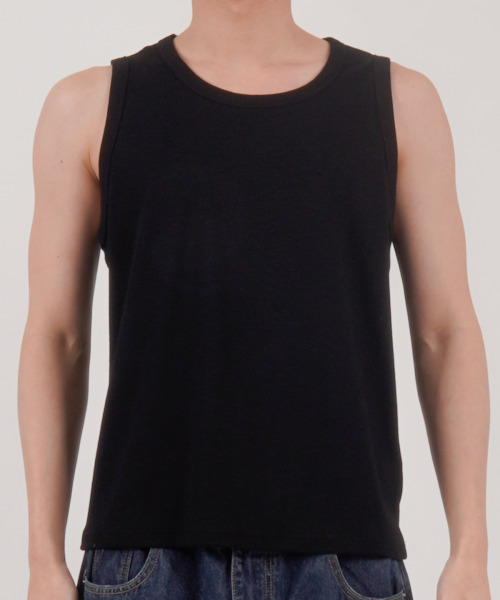 BUTTON SEOUL(ボタンソウル)の「エッセンシャルリップスリーブレス(ブラック)(Tシャツ/カットソー・メンズ・その他・MEDIUM/LARGE/X-LARGE)」の2枚目の写真