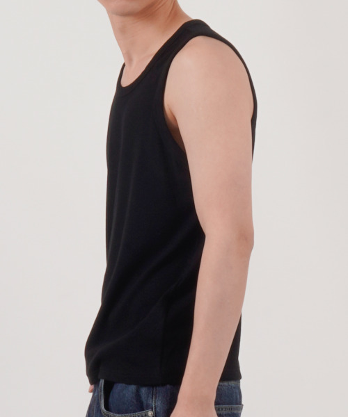 BUTTON SEOUL(ボタンソウル)の「エッセンシャルリップスリーブレス(ブラック)(Tシャツ/カットソー・メンズ・その他・MEDIUM/LARGE/X-LARGE)」の9枚目の写真