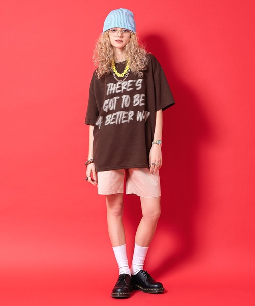a.p.o.v.(エーピーオービー)の「a.p.o.v. メッセージロゴオーバーサイズサマーニットTシャツ(Tシャツ/カットソー・メンズ・ホワイト/ブラウン/ネイビー/ブラック・ONESIZE)」の12枚目の写真