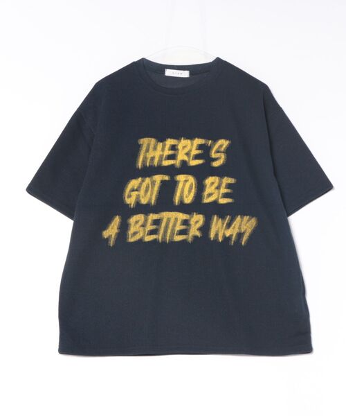 a.p.o.v.(エーピーオービー)の「a.p.o.v. メッセージロゴオーバーサイズサマーニットTシャツ(Tシャツ/カットソー・メンズ・ホワイト/ブラウン/ネイビー/ブラック・ONESIZE)」の7枚目の写真