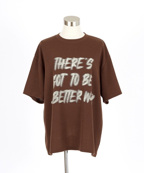 a.p.o.v.(エーピーオービー)の「a.p.o.v. メッセージロゴオーバーサイズサマーニットTシャツ(Tシャツ/カットソー・メンズ・ホワイト/ブラウン/ネイビー/ブラック・ONESIZE)」の20枚目の写真
