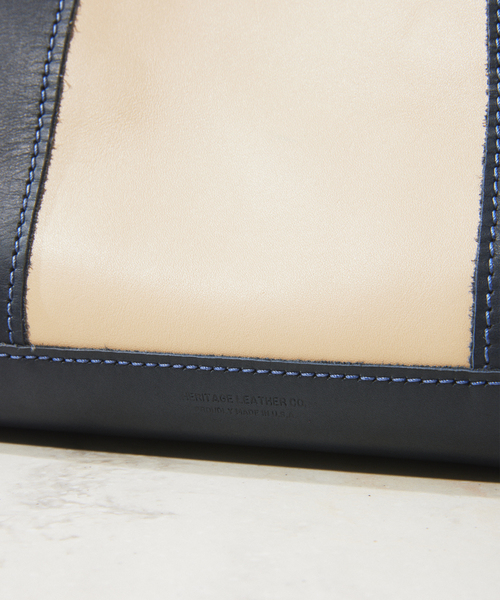 HERITAGE LEATHER(ヘリテージレザー)の「HERITAGE LEATHER / ヘリテージレザー 別注 オール レザー トート L(トートバッグ・メンズ・ネイビー・FREE)」の3枚目の写真