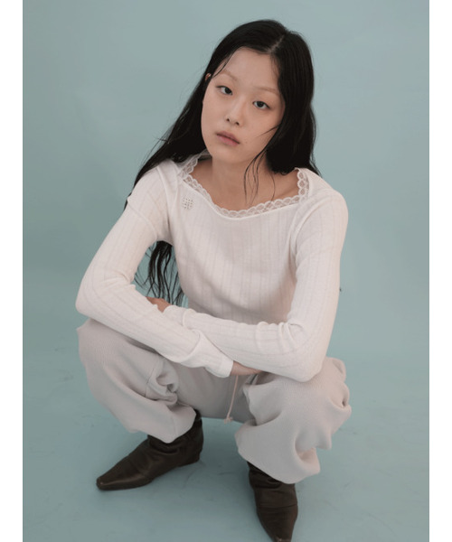 PEEVES PEEVES(フィブス フィブス)の「Lace Boat Neck Top / White(Tシャツ/カットソー・レディース・その他・OS)」の2枚目の写真