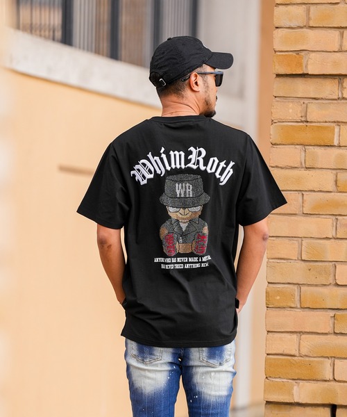 adamsJUGGLER(アダムスジャグラー)の「W/R R.Sベアーティー(Tシャツ/カットソー・メンズ・ブラック/ホワイト・XL/L/M/S)」の2枚目の写真