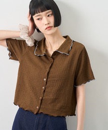 NOGLE（ノグル）の「【NOGLE ノグル】配色メロー半袖シャツ（シャツ/ブラウス）」