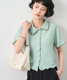 NOGLE（ノグル）の「【NOGLE ノグル】配色メロー半袖シャツ（シャツ/ブラウス）」