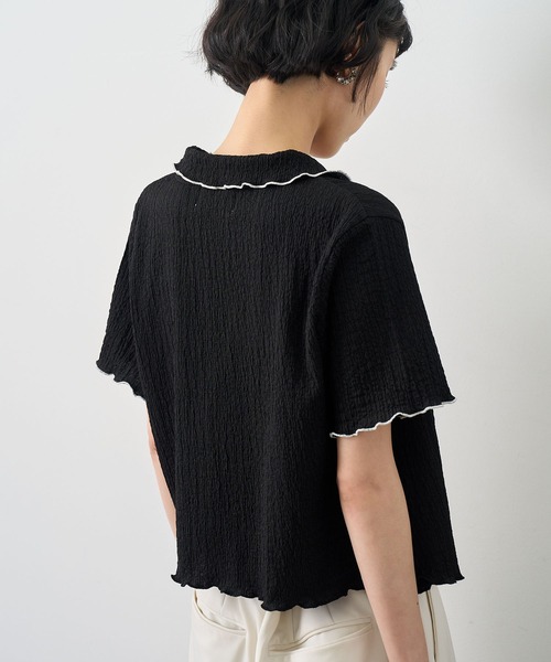 NOGLE(ノグル)の「【NOGLE/ノグル】配色メロー半袖シャツ(シャツ/ブラウス・レディース・アイボリー/ブルー/イエロー/ミント/ブラウン/ブラック・FREE)」の14枚目の写真