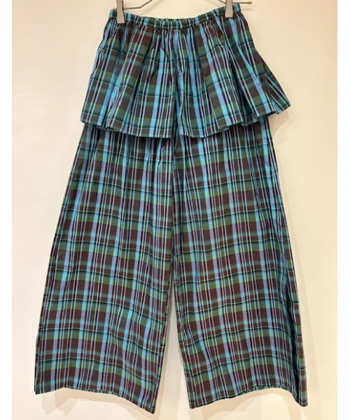 sara mallika(サラ マリカ)の「POLY TAFFETA FRILL PANTS(その他パンツ・レディース・ブラック/チェック・S)」の2枚目の写真