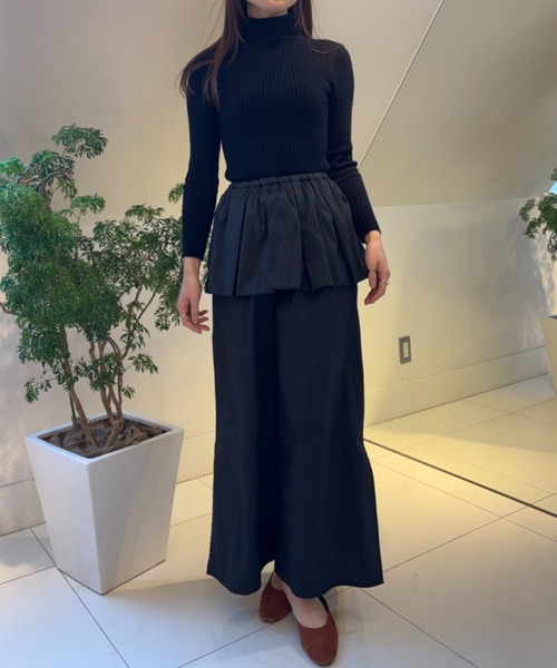 sara mallika(サラ マリカ)の「POLY TAFFETA FRILL PANTS(その他パンツ・レディース・ブラック/チェック・S)」の1枚目の写真